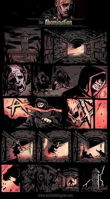 História visual oficial de abomination em Darkest Dungeon I