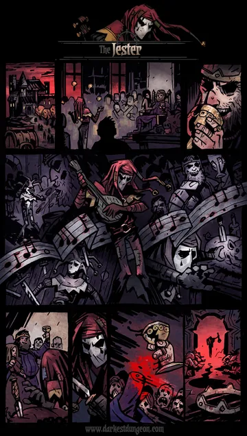 História visual oficial de jester em Darkest Dungeon I