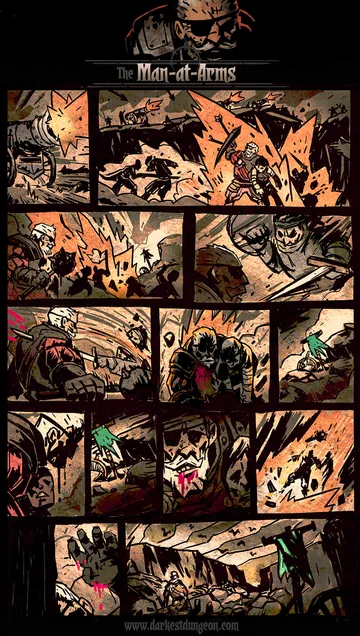 História visual oficial de man at arms em Darkest Dungeon I